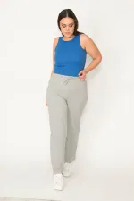 Kadın Gri Bel Lastikli Eşofman Alt 65N31399