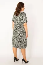 Kadın Siyah Anvelop Yakalı Düşük Kol Elbise 65N33463