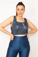 Kadın İndigo Sırt Detaylı Crop Bistüer 65N33329