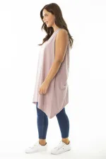 Kadın Büyük Beden Somon V Yakalı Uzun Kolsuz Bluz 65N36920