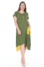 Kadın Haki Cep Detaylı Garnili Elbise 65N23077
