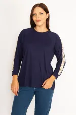 Kadın Bordo Dantel Detaylı Bluz 65N34646