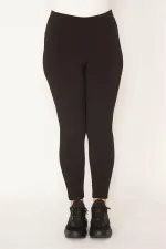 Kadın Büyük Beden Siyah Tayt Pantolon 65N38032