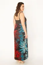 KADIN RENKLİ ARKA GİPE LASTİKLİ BOY AYAR ASKILI RENKLİ UZUN ELBİSE