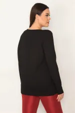 Kadın Siyah Ön Baskılı Bluz 65N31385