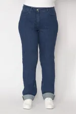 JEAN FEMME BLEU MARINE TAILLE HAUTE 5 POCHES EN LYCRA