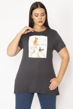 Kadın Füme Dijital Baskılı Bluz 65N28863