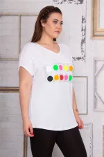 Kadın Kemik Ön Detaylı Düşük Kollu Viskon Bluz 65N22703