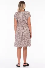 KADIN VİZON KEMERSİZ BELİ GİZLİ LASTİKLİ BİSİKLET YAKALI ELBİSE