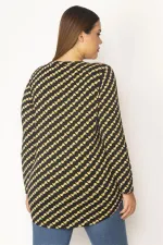 Kadın Siyah Ön Pat Fermuarlı Viskon Bluz 65N28620