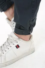 Kadın Büyük Beden Füme Bel Ve Paça Lastikli Likralı 4 Cepli Kot Pantolon 65N37827