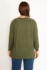 Kadın Bordo Dantel Detaylı Bluz 65N34646