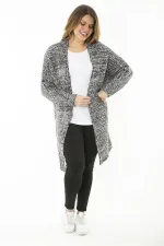 Kadın Büyük Beden Renkli Kalın Triko Hırka 65N37176