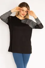 Kadın Siyah Sim Detaylı Bluz 65N35187