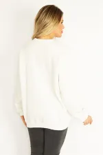 Women's Bone 3 Thread Ribbed Fleece Sweatshirt 65N35072