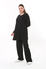 Kadın Büyük Beden Siyah Bluz Pantolon Takım 65N37701