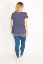 Kadın Indigo Iç Atletli Düşük Kollu Tunik 26N29660