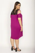 Kadın Fujya Büyük Beden Roba Ve Cep File Detaylı Viskon Elbise 65N35698