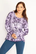 Women's Purple Tie Dye Printed Sweatshirt 65N34770