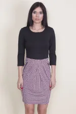 KADIN SİYAH FERMUAR DETAYLI ELBİSE