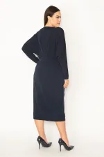 KADIN BORDO GÖĞÜS VE BEL DETAYLI ELBİSE