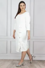 Women's Bone Eyelet Detail Dress