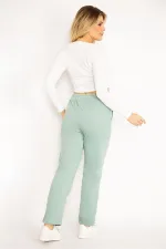 Kadın Yeşil Bel Lastikli Eşofman Alt 65N34883