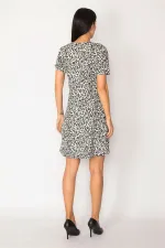 KADIN RENKLİ ANVELOP YAKALI ASTARLI ELBİSE