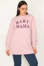 Kadın Pembe Ön Baskılı Sweatshirt 65N31336