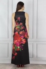 Women's Black Floral Patterned Dress 26A11200