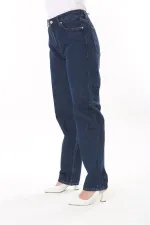 Kadın Büyük Beden Lacivert 5 Cepli Kot Pantolon 65N37848