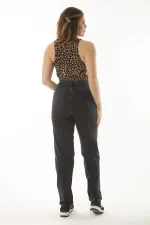 Kadın Büyük Beden Antrasit 5 Cepli Likralı Kot Pantolon 65N37064
