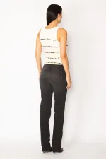 KADIN SİYAH YIKAM DETAYLI PAÇA PİS DİKİŞLİ 5 CEP KOT PANTOLON