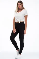 Kadın Lacivert Pamuklu Kumaş Tayt Pantolon 65N35417