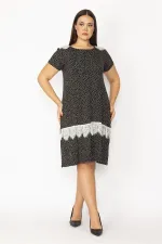 Kadın Lacivert Dantel Detaylı Viskon Elbise 65N28958