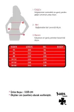 Kadın Büyük Beden Siyah Noel Desenli Belden Büzgülü Kapri Kollu Elbise 65N37427