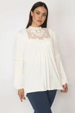 Chemisier femme en dentelle et tulle 26A29817