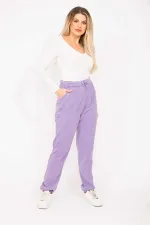 Kadın Lila 3 İplik Kumaş Kup Dikişli Eşofman Alt 65N35279