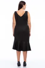 Kadın Siyah Volanlı Elbise 65N14878