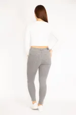 Kadın Gri 5 Cepli Likralı Kot Pantolon 65N34864