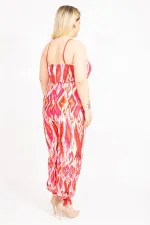 Kadın Renkli Askılı Straplez Tulum 65N35537