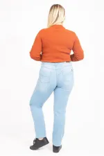 Kadın Mavi 5 Cepli Likralı Kot Pantolon 65N35547