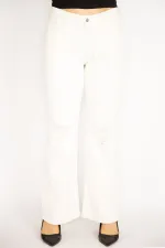 Kadın Kemik Rahat Kesim Yırtık Detaylı Likralı 5 Cep Kot Pantolon 65N35267