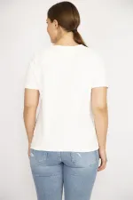 Kadın Kemik Büyük Beden Gofreli Bluz