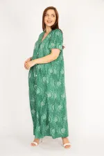 Kadın Siyah Büyük Beden Ön Boy Düğmeli Cepli Uzun Elbise