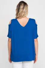 Kadın Beyaz Omuz Dekolteli Viskon Bluz 65N22698