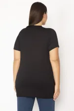 Kadın Siyah Dijital Baskılı Bluz 65N28861