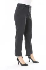 Kadın Büyük Beden Kup Detaylı Paçası Pis Dikişli Likralı Kot Pantolon 65N38087