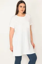 Kadın Beyaz Pamuklu Kumaş Peto Cepli Tunik 65N31752