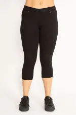 Kadın Lacivert Ön Süs Ve Arka Cepli Tayt  65N34639